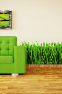 Красива комбинация от зелено и кафяво в интериора