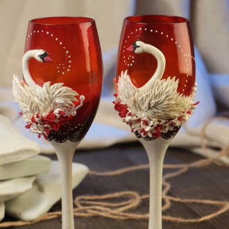 Сватбени очила с лебеди