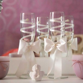 Сватбени очила с панделка