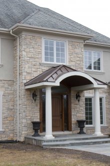 Stone siding for the facade