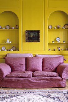 Yellow walls in the living room