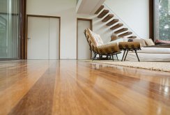 Laminate on concrete floor in the house