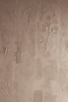 Декоративна мазилка от обикновена замазка с шаблон на шаблон