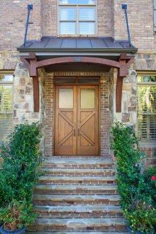 Hanging visor above the entrance
