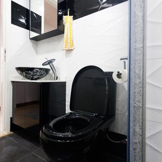 Черна керамична тоалетна