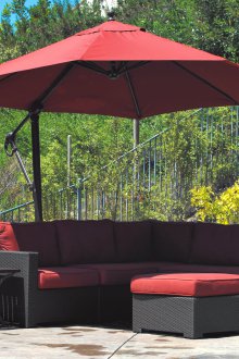 Градински чадър със странична опора