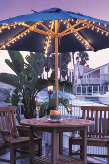 Градински чадър със светлини