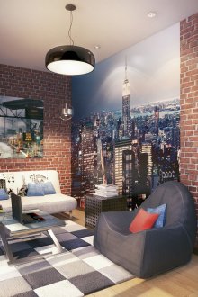 Стенопис и тухлена стена в стаята на тийнейджъра