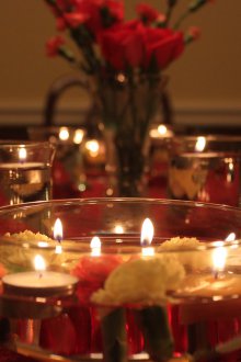 Романтичен декор на свещи
