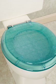 Tempat duduk tandas biru