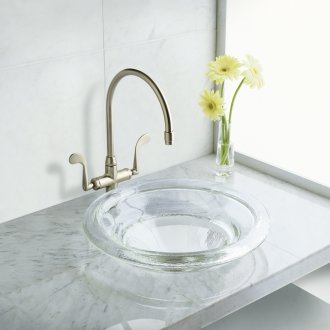 Кръгла мивка от стъкло