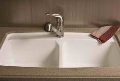 White built-in washbasin