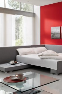 Сив ъглов сгъваем диван за хола