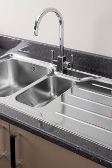 Sink keluli tahan karat dengan sayap