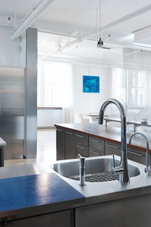 Loft style stainless steel sink