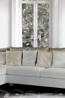 Малък бял модулен диван