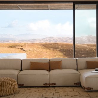 Модулен бежово кафяв диван