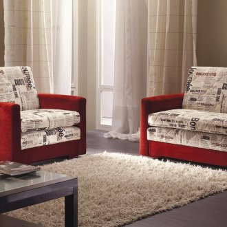 Червени и бели мини дивани за хола