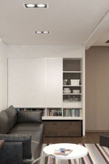 Черен кожен диван за малка стая