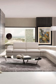 Голям бял кожен диван