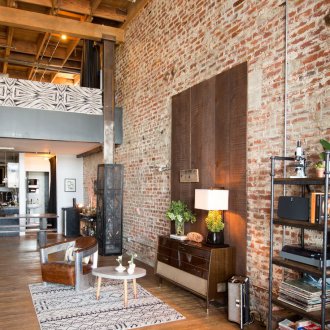 Furniture in a loft studio