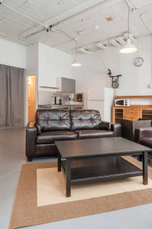 Paul in the studio apartment loft