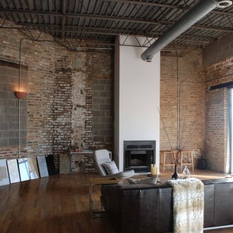 Old brick in a loft studio