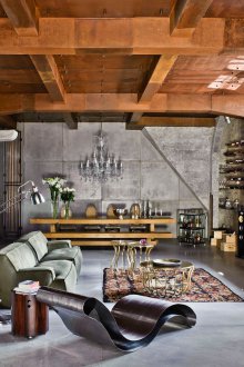 Iron furniture in a loft studio