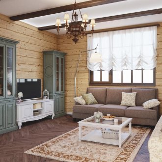 Дървени стени и греди в провансалския интериор