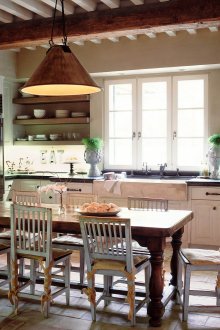 Трапезарна маса и столове за кухня в стил Прованс