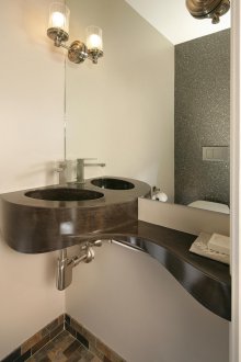 Ъглов мивка от изкуствен камък