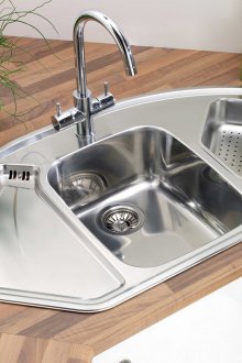 Стоманена ъглова мивка