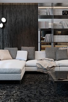 Тъмен интериор с килим