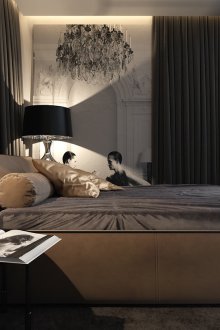 Тъмен интериор в спалнята