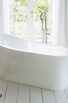 Подова хромирана смесител