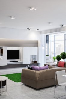 Pengezonan berteknologi tinggi di ruang tamu dan dapur