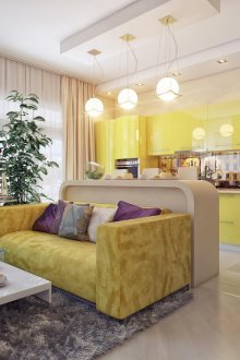 Kaunter bar antara ruang tamu dan dapur