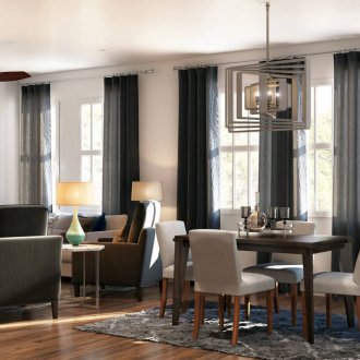 Pengezonan ruang tamu dan bilik dapur-ruang makan