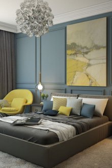 Комбинацията от цветни панели в интериора