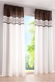 White and Brown Lightweight Curtains