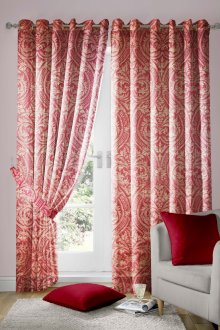 Red-golden curtains in the interior