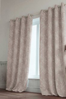 Dark Beige Printed Curtains