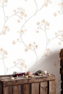 Бежов флорален тапет