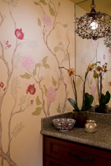 Флорални тапети в стила на chinoiserie