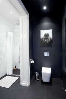 Die Wände im Badezimmer schwarz streichen