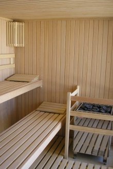 Интериор на лиственица баня