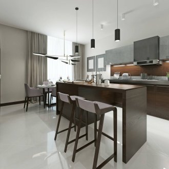 Кафяви кухненски мебели