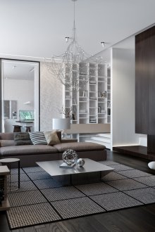 Опънат таван сив полилей