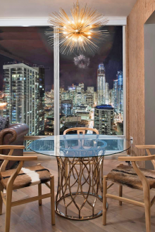 Опънат таван полилей злато