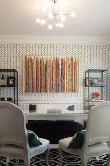 Bilik tidur reka bentuk geometri dengan kajian